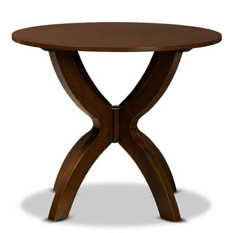 Baxton Studio Tilde Walnut Finished 35-Inch-Wide Round Wood Dining Table