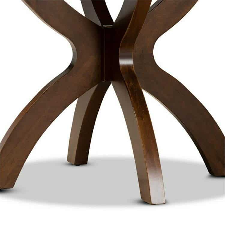 Baxton Studio Tilde Walnut Finished 35-Inch-Wide Round Wood Dining Table
