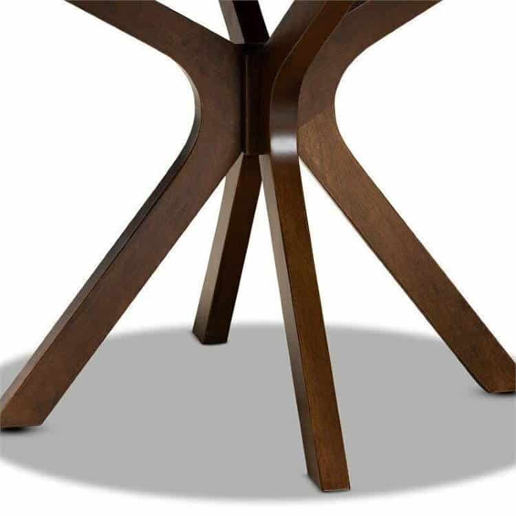Baxton Studio Kenji Walnut Finished 48-Inch-Wide Round Wood Dining Table