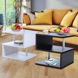 Set of 2 - 2-Tier "S" End Coffee Table