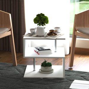 Set of 2 - 2-Tier "S" End Coffee Table