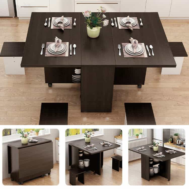 3-In-1 Rolling Folding Kitchen or Dining Table