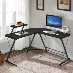 Topeakmart L-Shaped Home Office Corner Desk for Gaming, Writing, or Working Table