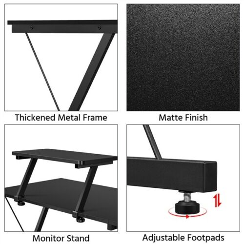 Topeakmart L-Shaped Home Office Corner Desk for Gaming, Writing, or Working Table