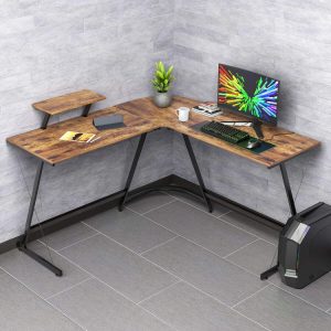 Vanergy L-Shaped Home Office Desk for Gaming, Multiple Monitors, Multi-tasking