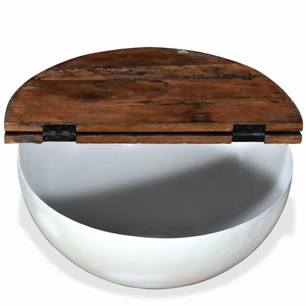 Solid Reclaimed Wood Bowl-Shaped Coffee Table