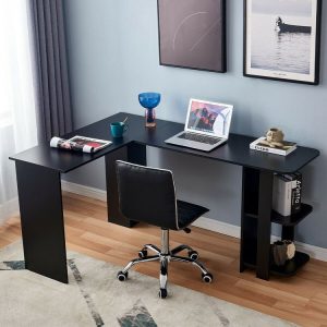L-Shaped Computer Desk Corner Gaming Laptop Table Workstation Home Office Wood