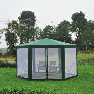 Hexagonal Patio Outdoor Gazebo Canopy w/ Mosquito Net