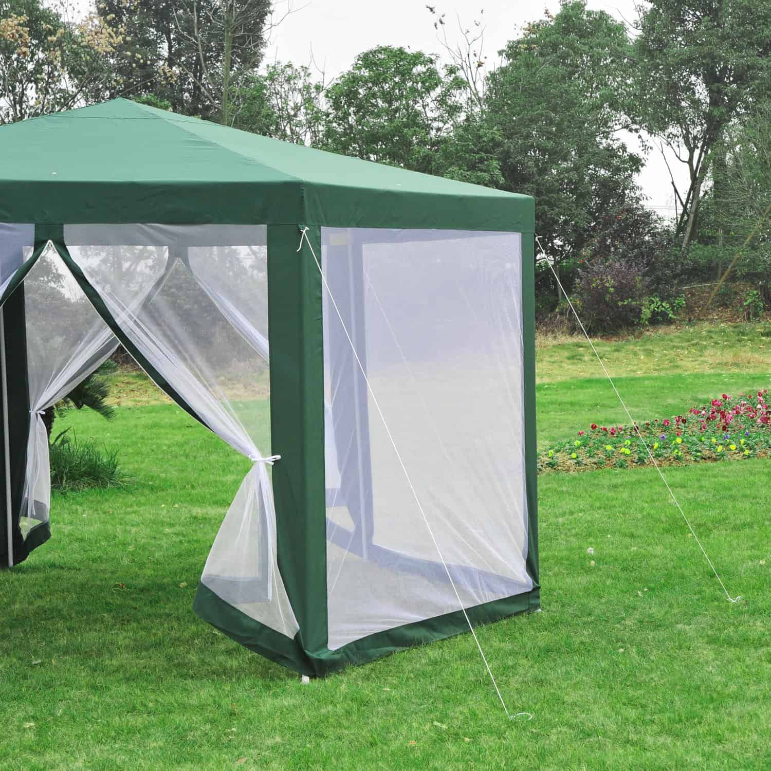 Hexagonal Patio Outdoor Gazebo Canopy w/ Mosquito Net