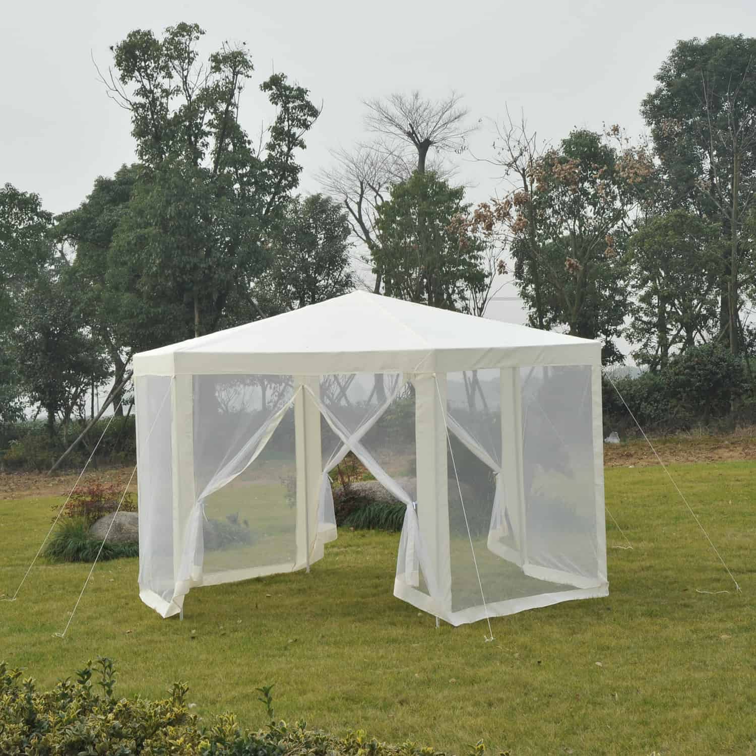 Hexagonal Patio Outdoor Gazebo Canopy w/ Mosquito Net