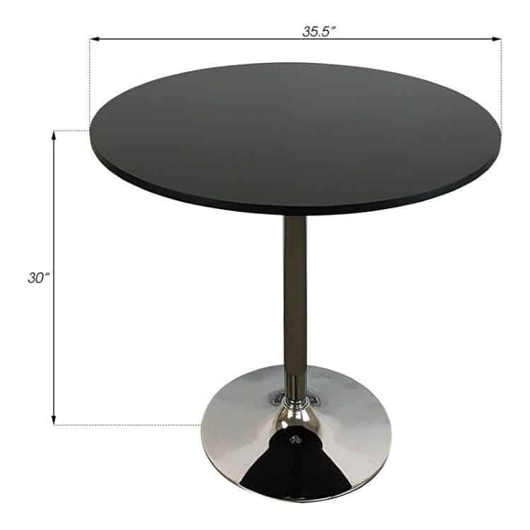 Pemberly Row Round Black Modern Wood Dining Table