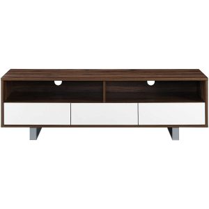 Walker Edison Mid Century Modern 3 Drawer Universal Stand for TV's up to 65"