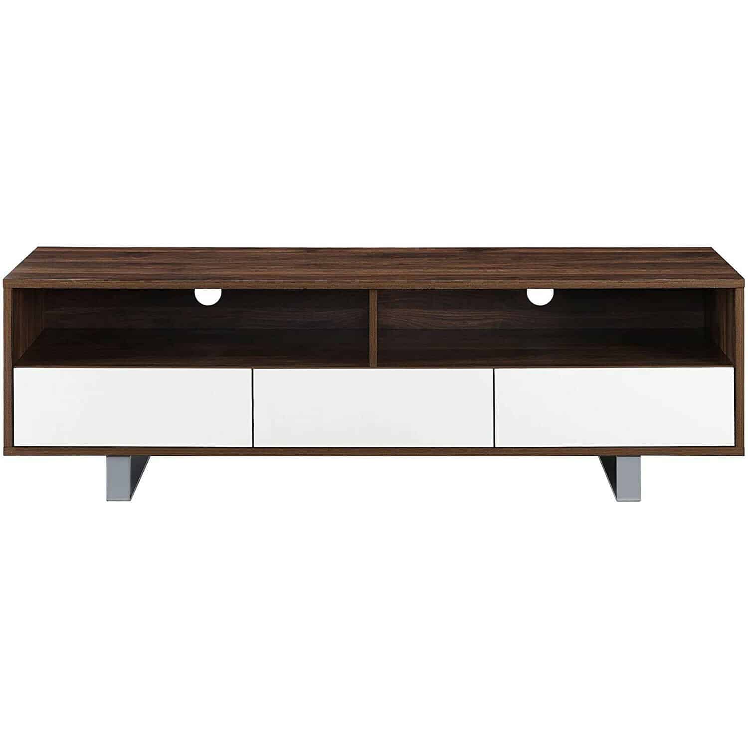 Walker Edison Mid Century Modern 3 Drawer Universal Stand for TV's up to 65"