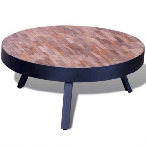 vidaXL Teak Round Reclaimed Wood Living Room Coffee Table