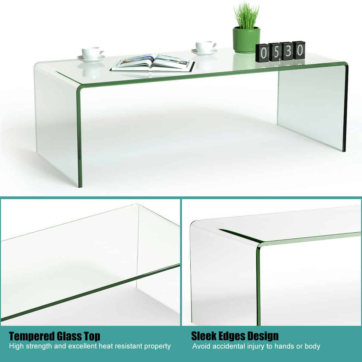 Tempered Glass Living Room Coffee Table