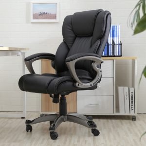 Black Ergonomic Executive PU Leather High Back Office Chair