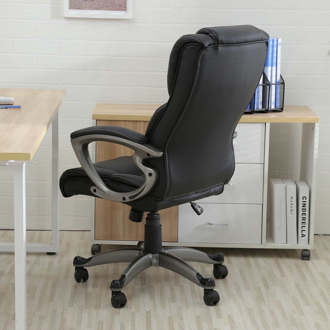 Black Ergonomic Executive PU Leather High Back Office Chair