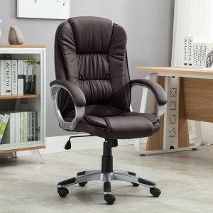 High Brown PU Leather Ergonomic Executive Chair