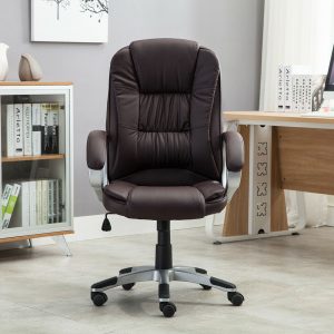 High Brown PU Leather Ergonomic Executive Chair