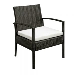 Rattan Wicker 4-Piece Outdoor Patio Furniture Set with Table and Sofa