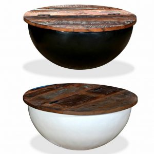 Solid Reclaimed Wood Bowl-Shaped Coffee Table
