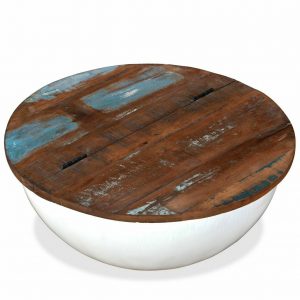 Solid Reclaimed Wood Bowl-Shaped Coffee Table