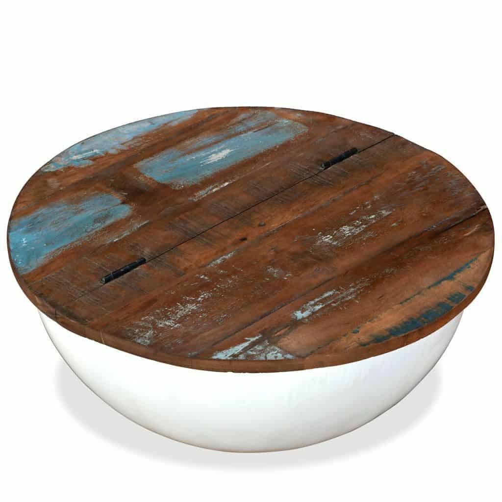 Solid Reclaimed Wood Bowl-Shaped Coffee Table