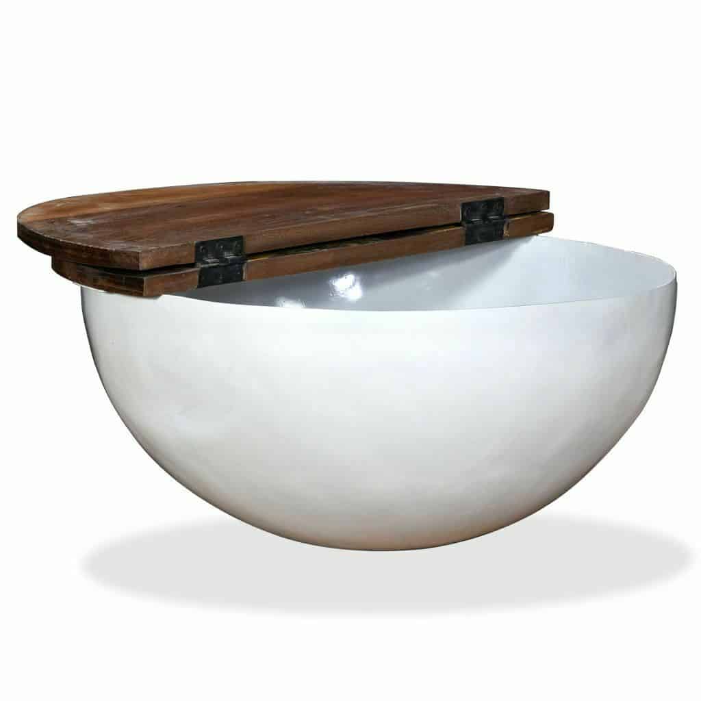 Solid Reclaimed Wood Bowl-Shaped Coffee Table