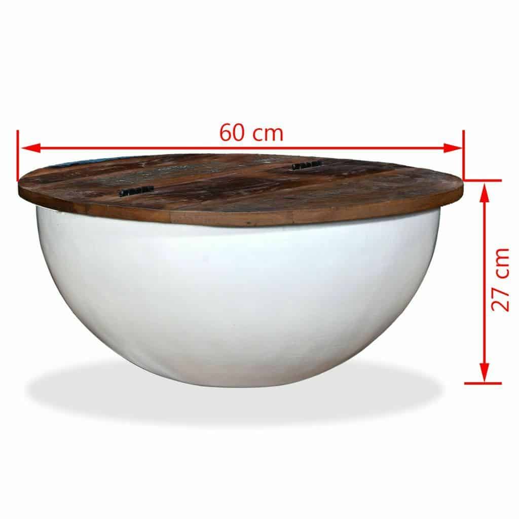 Solid Reclaimed Wood Bowl-Shaped Coffee Table