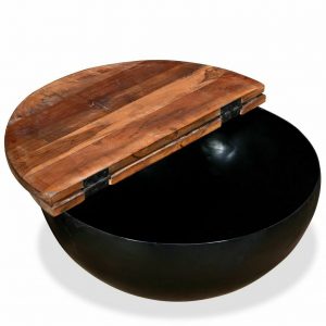 Solid Reclaimed Wood Bowl-Shaped Coffee Table