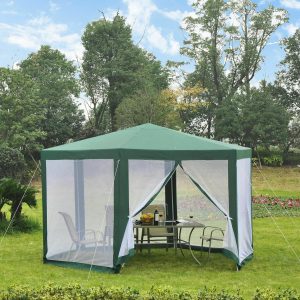 Hexagonal Patio Outdoor Gazebo Canopy w/ Mosquito Net
