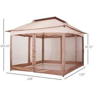 Outsunny 11'x11' Outdoor 2-Tier Easy Folding Portable Gazebo (With Netting)
