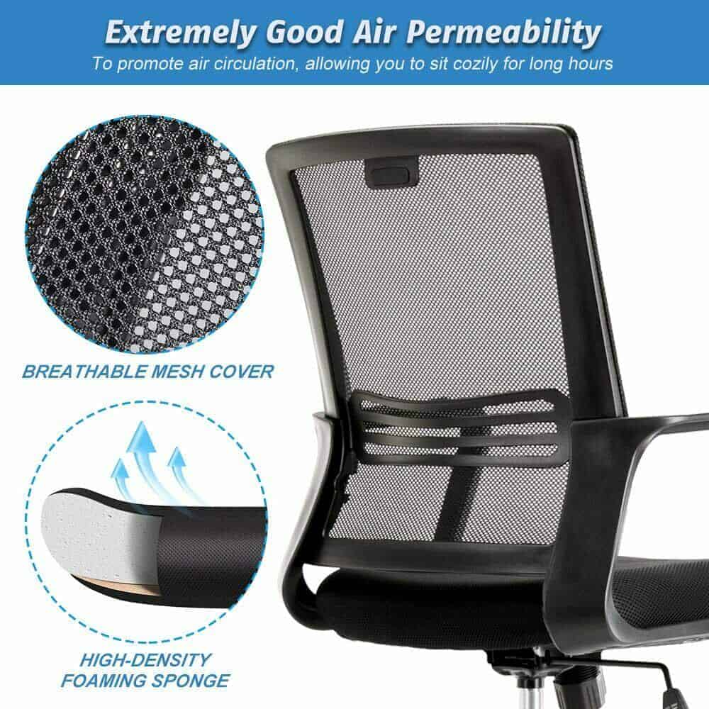 Smugchair Tall Black Adjustable Drafting Chair w/ Footrest