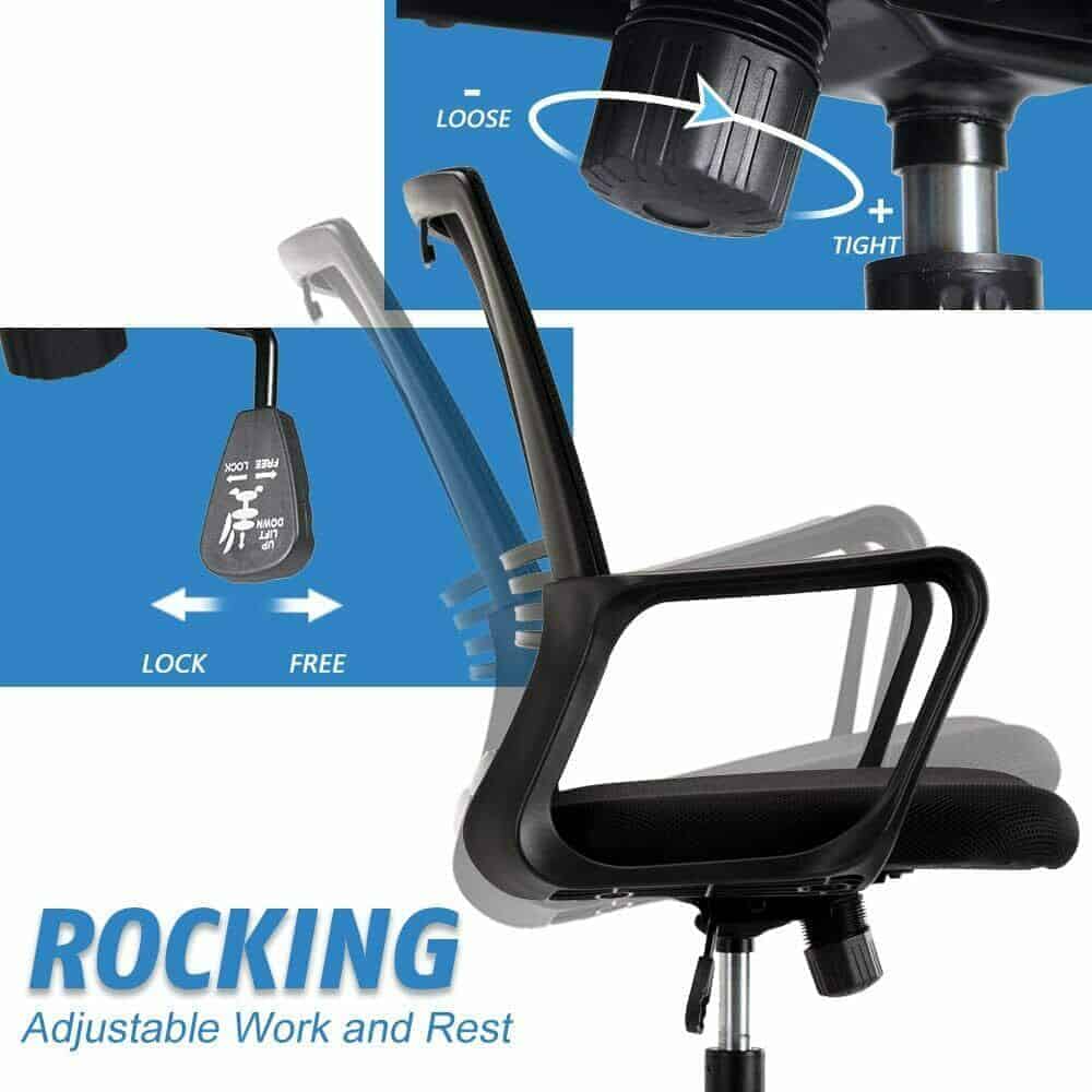 Smugchair Tall Black Adjustable Drafting Chair w/ Footrest