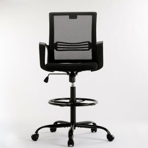 Smugchair Tall Black Adjustable Drafting Chair w/ Footrest