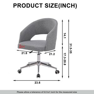 Gray Mid-Back Swivel Office Chair