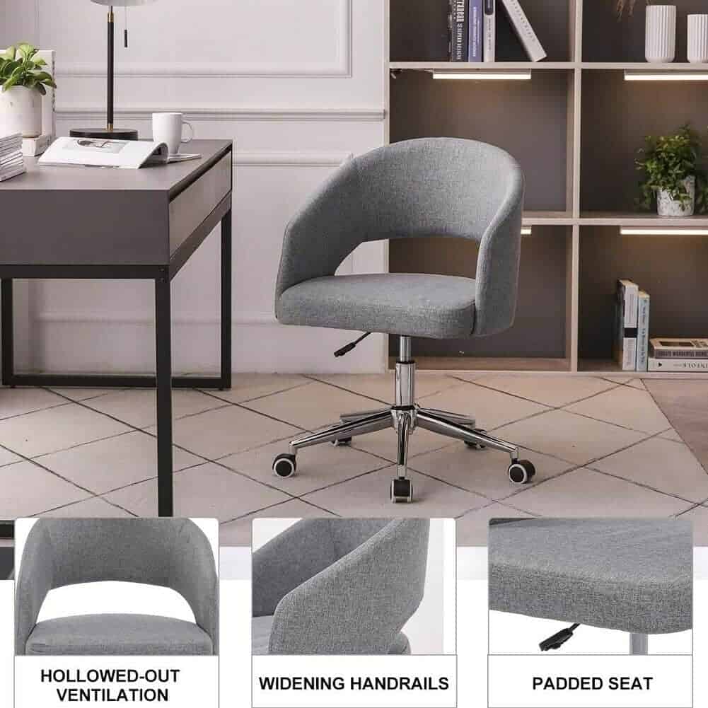 Gray Mid-Back Swivel Office Chair