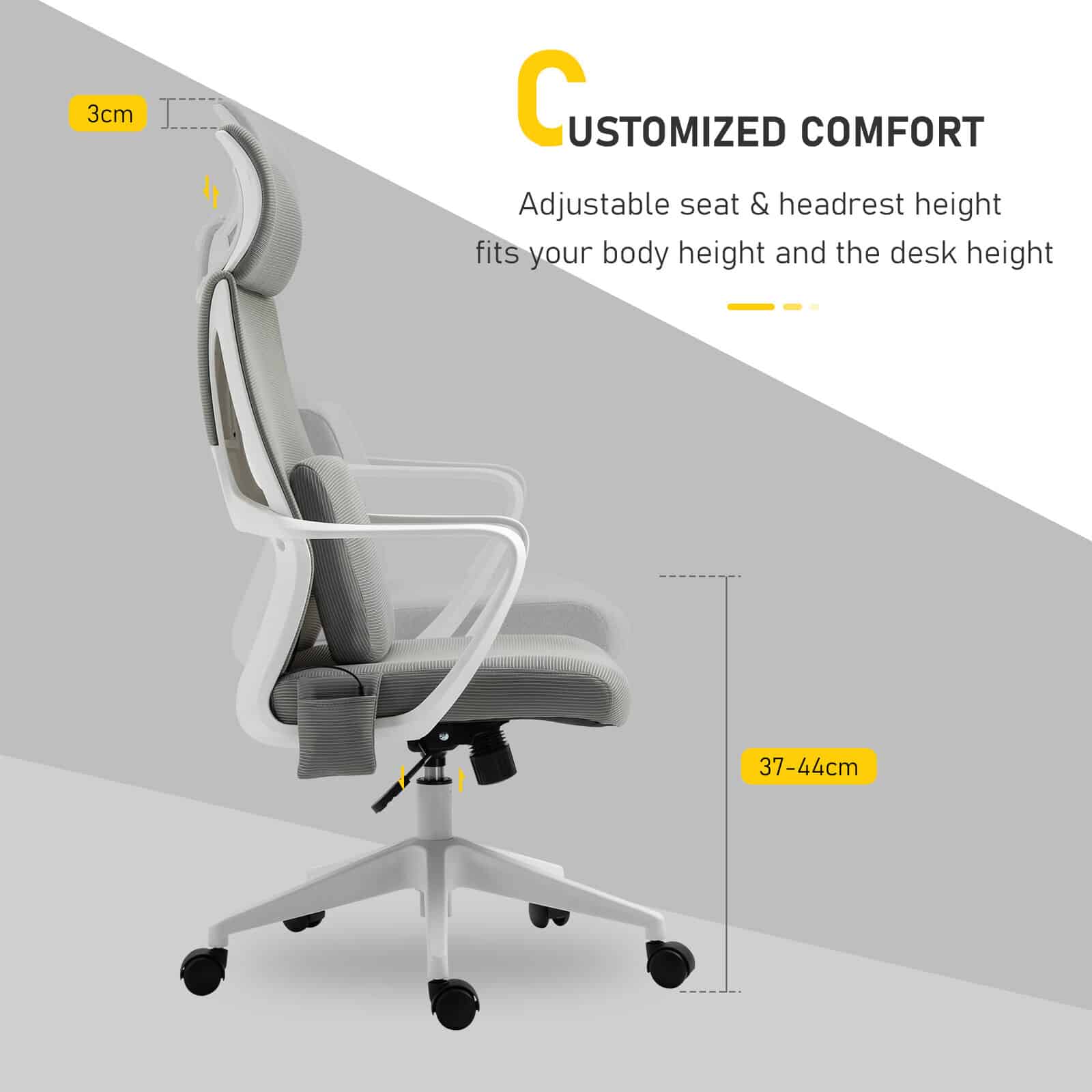 Vinsetto Office Swivel Chair w/ Massage Cushion