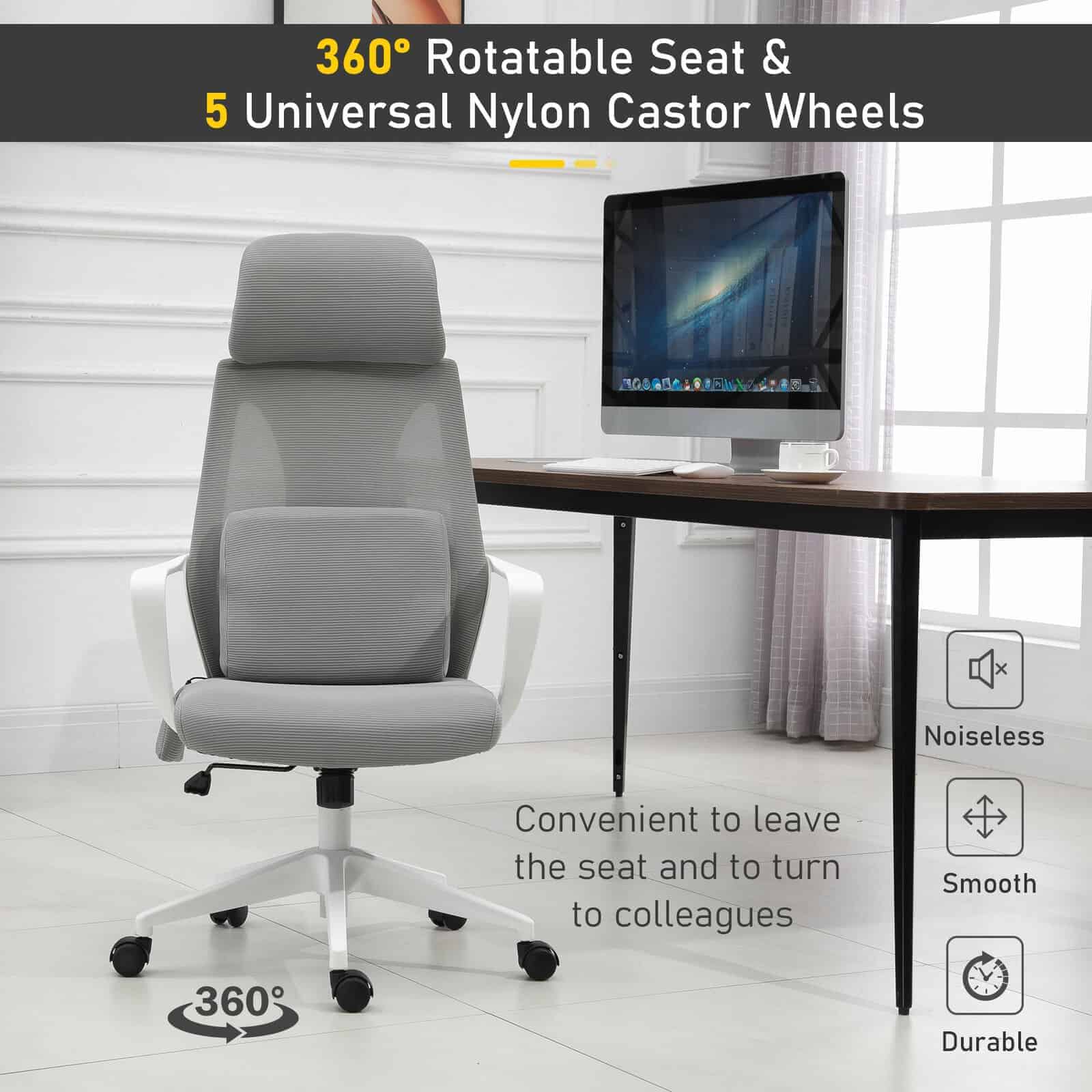 Vinsetto Office Swivel Chair w/ Massage Cushion