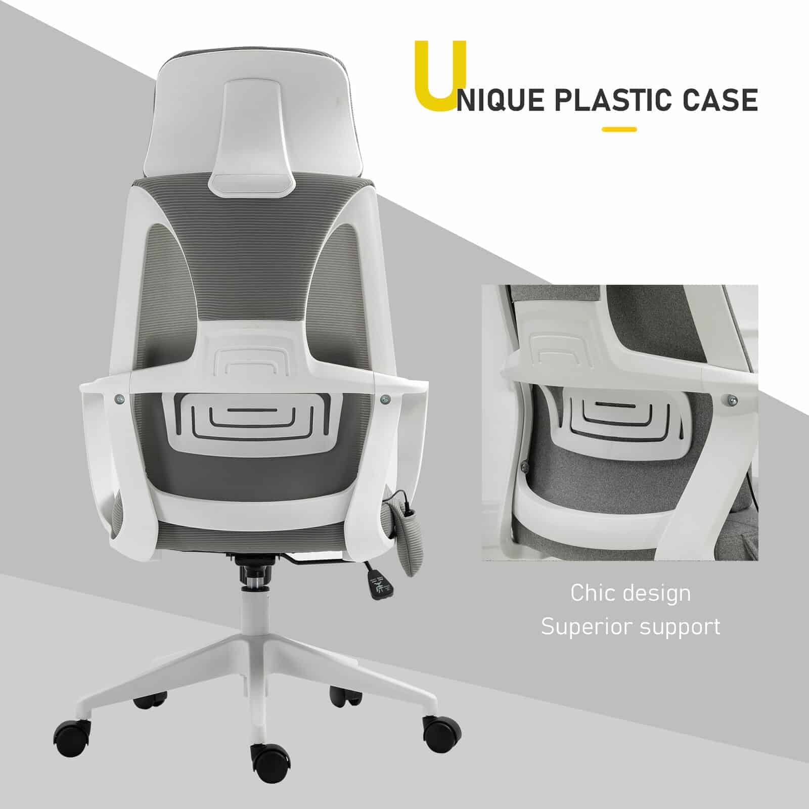 Vinsetto Office Swivel Chair w/ Massage Cushion