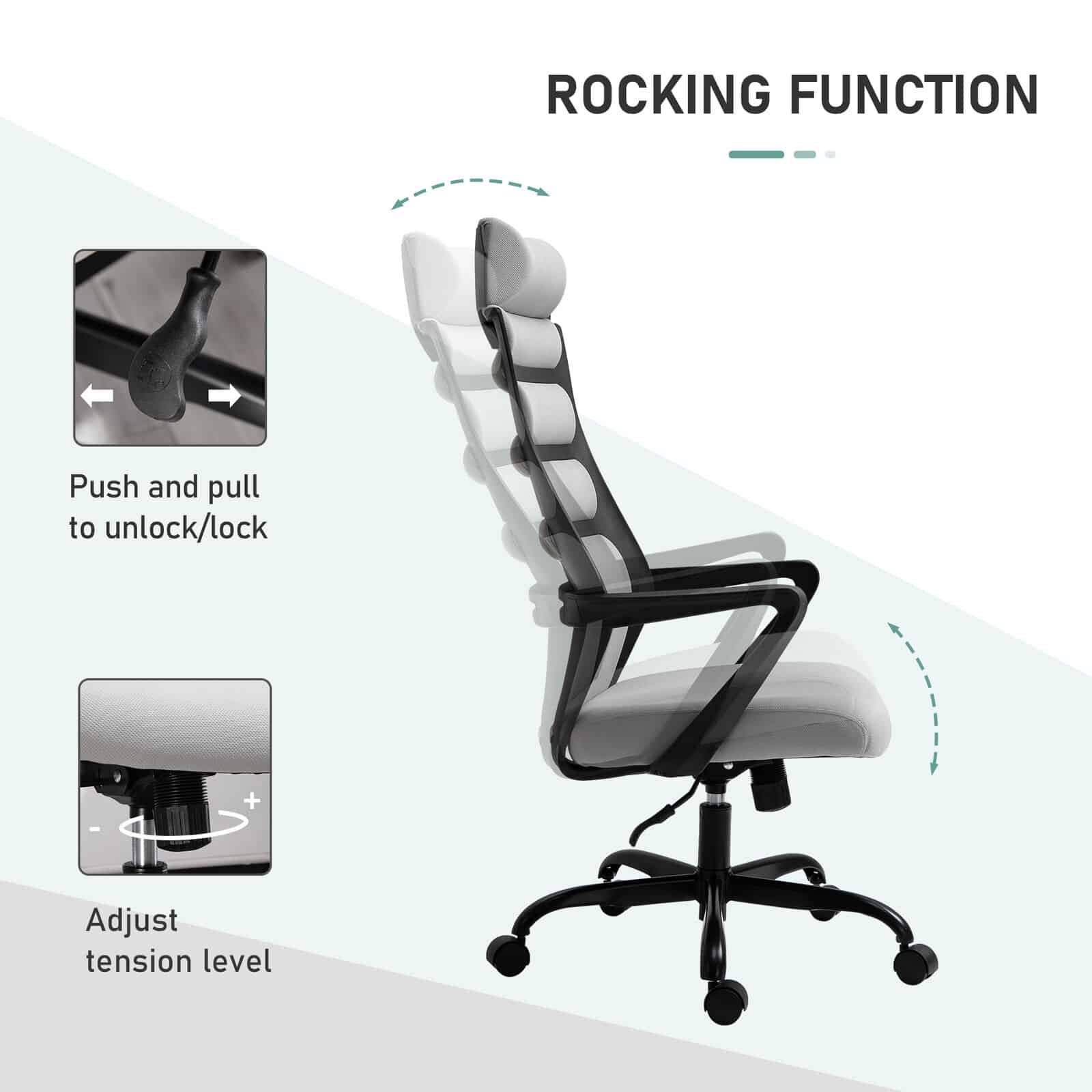 Vinsetto High-Back Home Office Desk Chair with Spandex Fabric