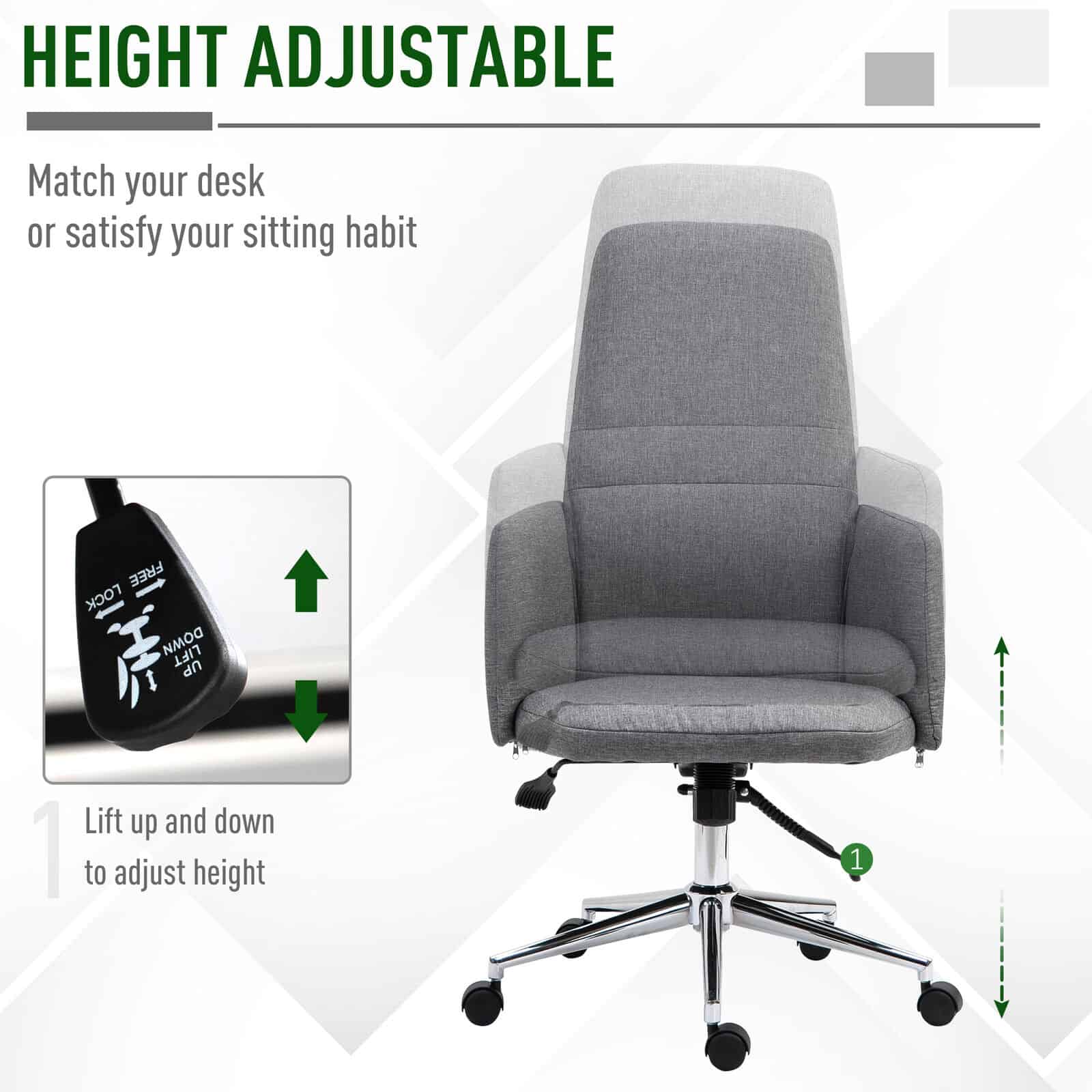 Vinsetto Geometric Design High-Back Office Chair
