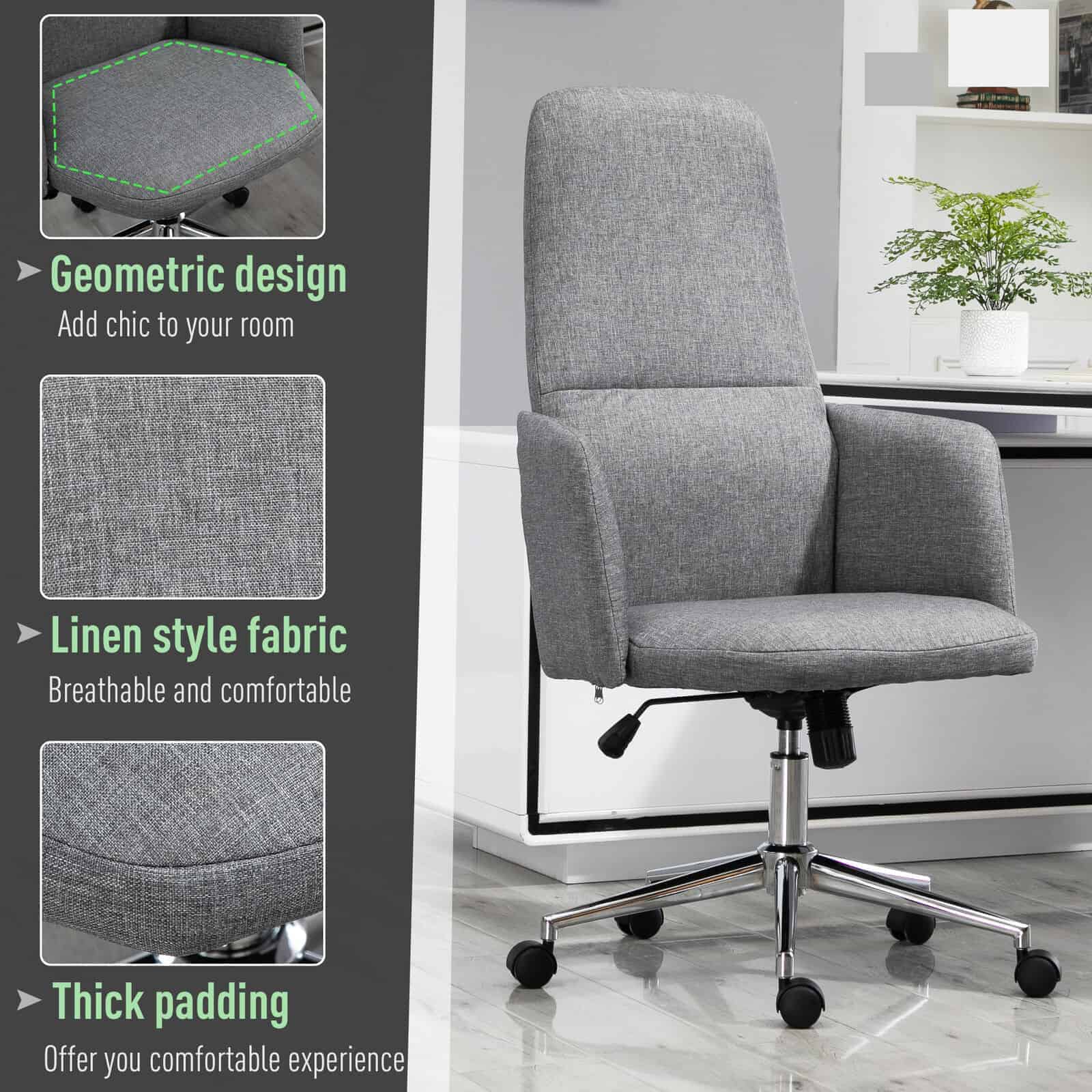 Vinsetto Geometric Design High-Back Office Chair
