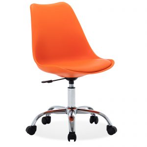 Orange Adjustable Swivel Office Desk Armless Mid-Back Chair