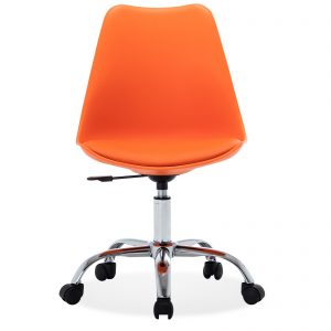 Orange Adjustable Swivel Office Desk Armless Mid-Back Chair