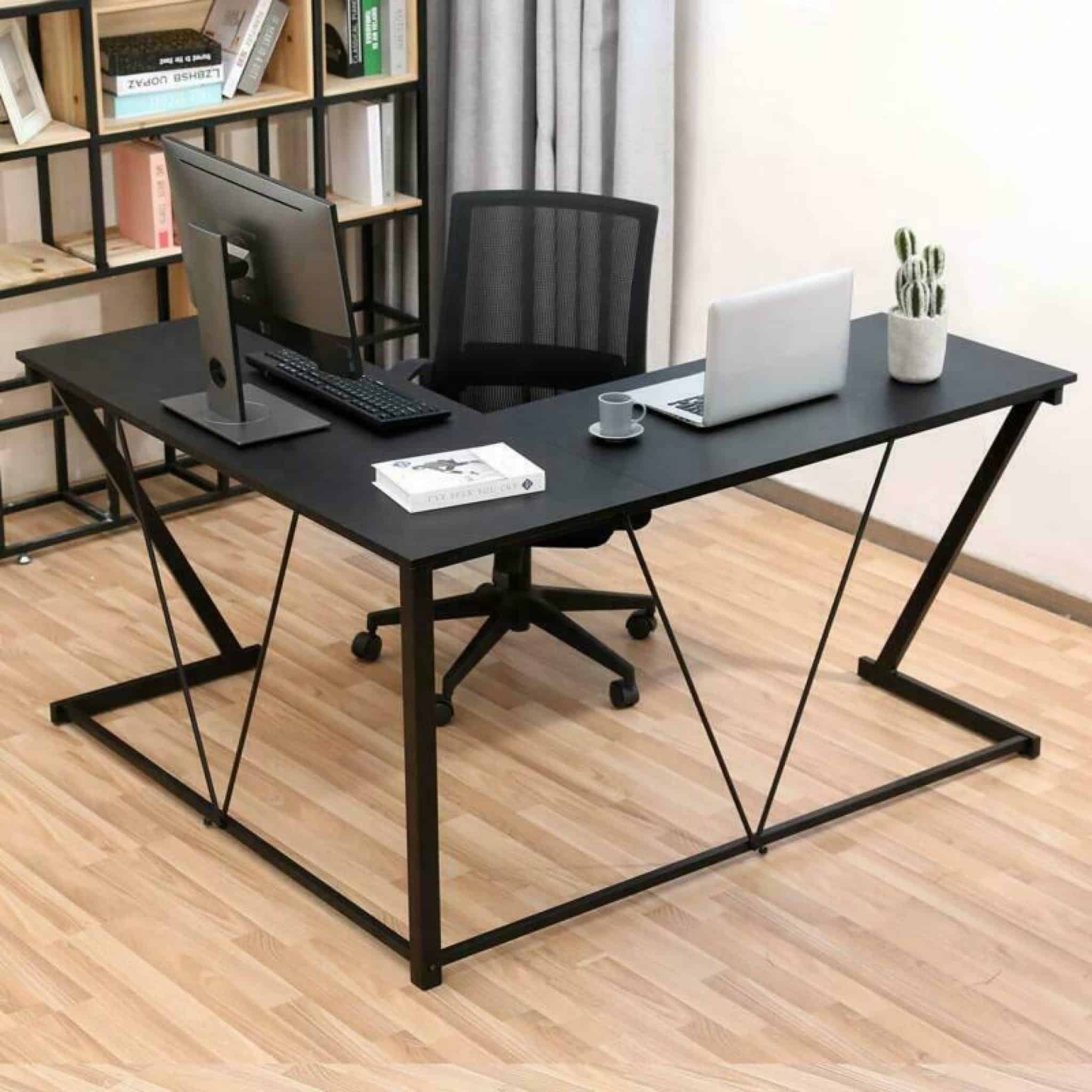 Black L-Shaped Modern Desk - Affordable Modern Design Furniture and