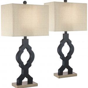 Set of 2 Classic Moroccan Black Modern Table Lamps