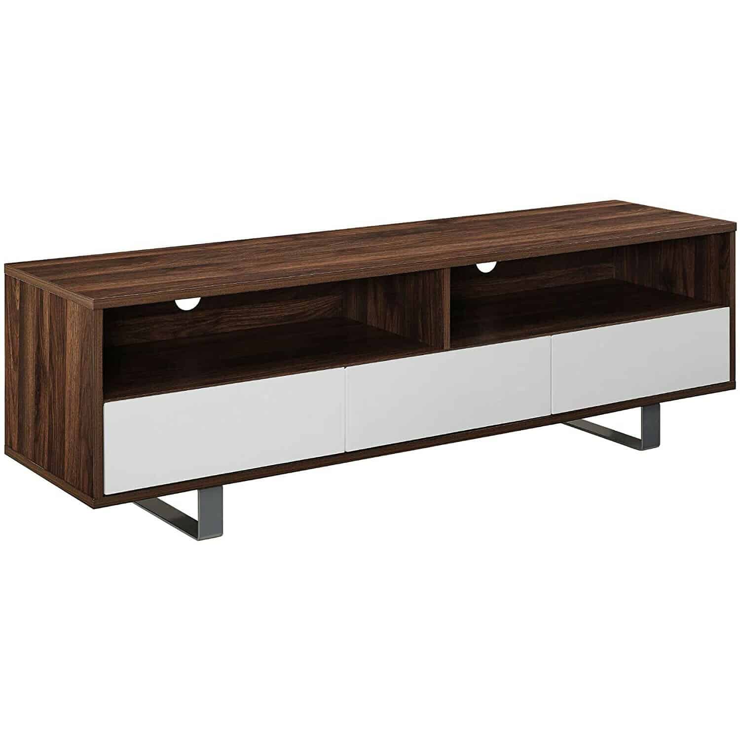 Walker Edison Mid Century Modern 3 Drawer Universal Stand for TV's up to 65"