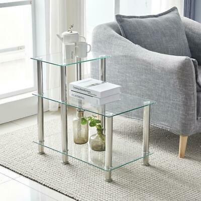 3-Tier Glass Side Living Room Table - Image 2