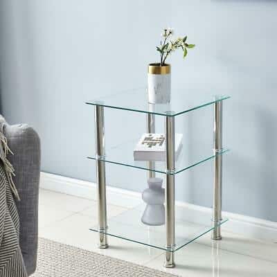 3-Tier Glass Side Living Room Table - Image 3